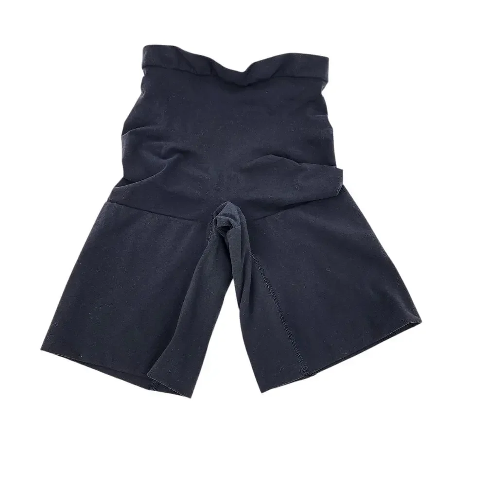 Spanx Power Series High Waisted Mid Thigh Black Shapewear Shorts Size Large
